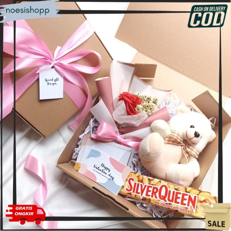 Kado Valentine | Gift Box Boneka | Kado Anniversary| Kado Makassar COD