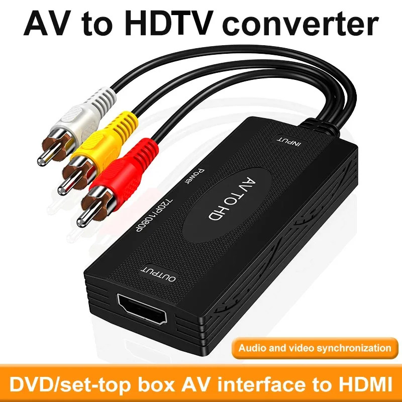 Adapter AV RCA Analog to HDMI Video Converter 1080P Full HD RCA ke HDMI Untuk DVD VCD TV Tabung Jadu