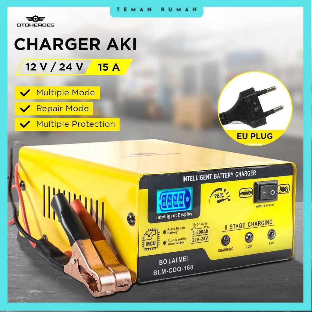 OTOHEROES BO LAI MEI Charger Aki Mobil Battery Charger 12V/24V 15A - BLM-CDQ-168