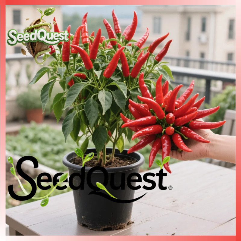 100% Original 50pcs Super Spicy Siling Labuyo Seeds F1 Red Hot Chili Pepper Seeds for Planting Veget