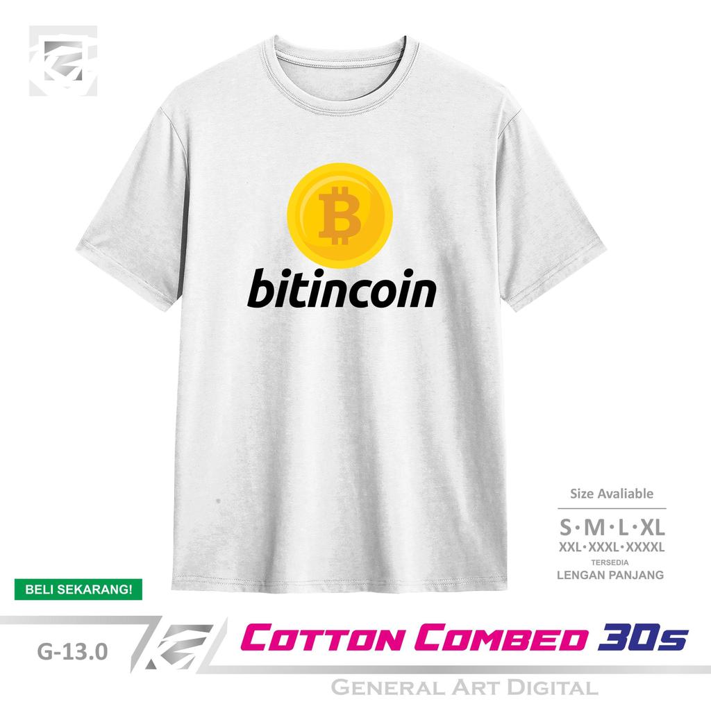 Baju Kaos Plesetan Brand Bitincoin T-Shirt Pria Wanita Kaos Plesetan Keren