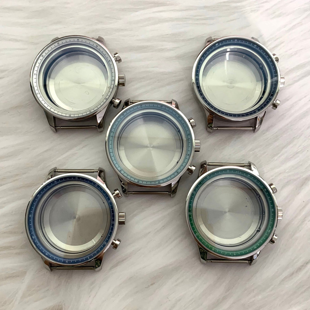 41mm VK61 Chronograph Watch Case Hands Strap Fit 34.5mm al For Seiko IWC Portugieser Quartz Movement