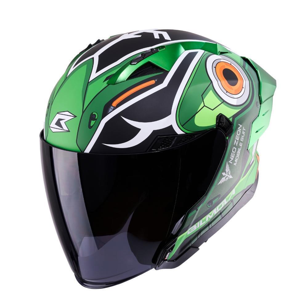 Helm Motor Half Face - Bilmola AD JET Gundam Kshatriya Green