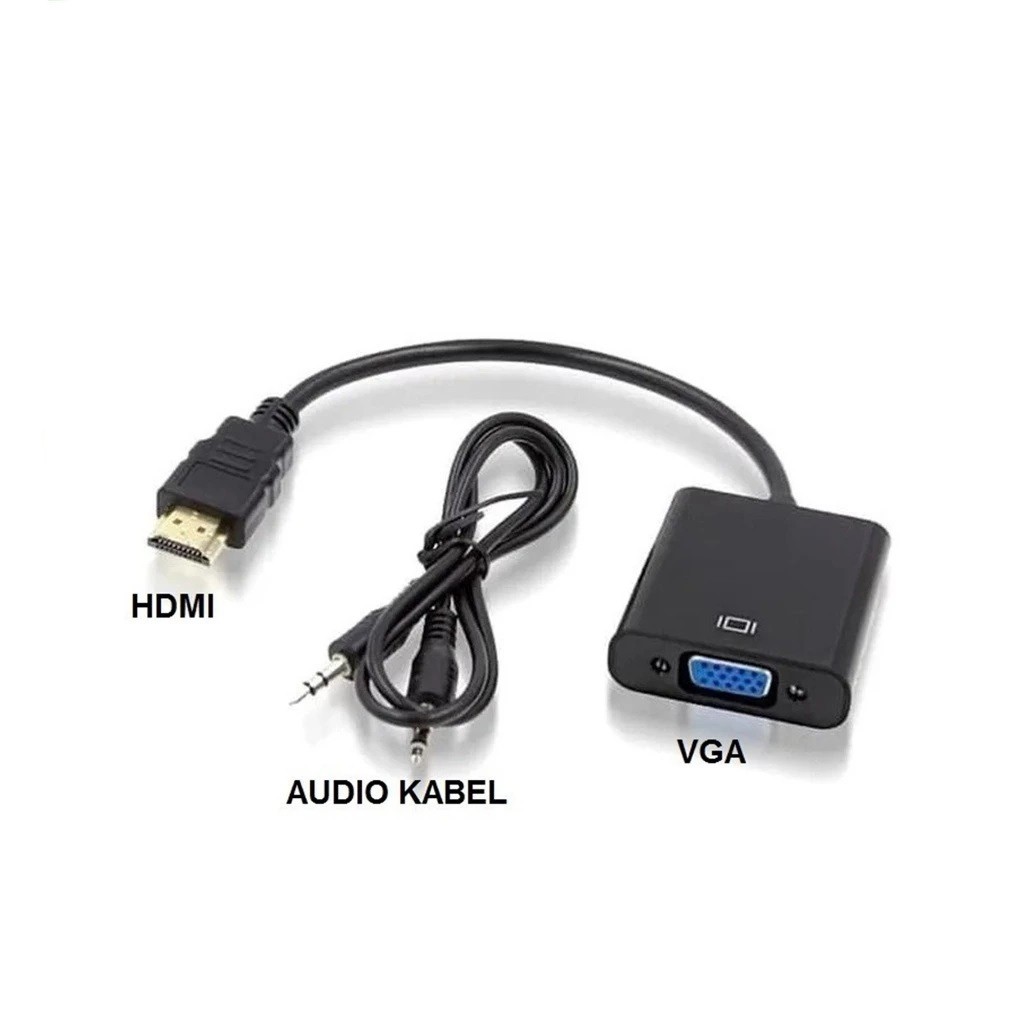 Converter HDMI to VGA dengan Audio | Konektor HDMI to VGA + Audio | Kabel HDMI to VGA dengan Audio |