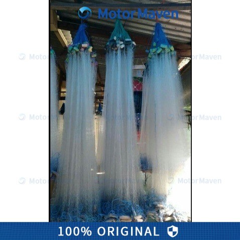 Jaring Ikan siap pakai ~ jaring bentang ~ senar 0.15 ~ pemberat lanting tanah ~ panjang 25 meter