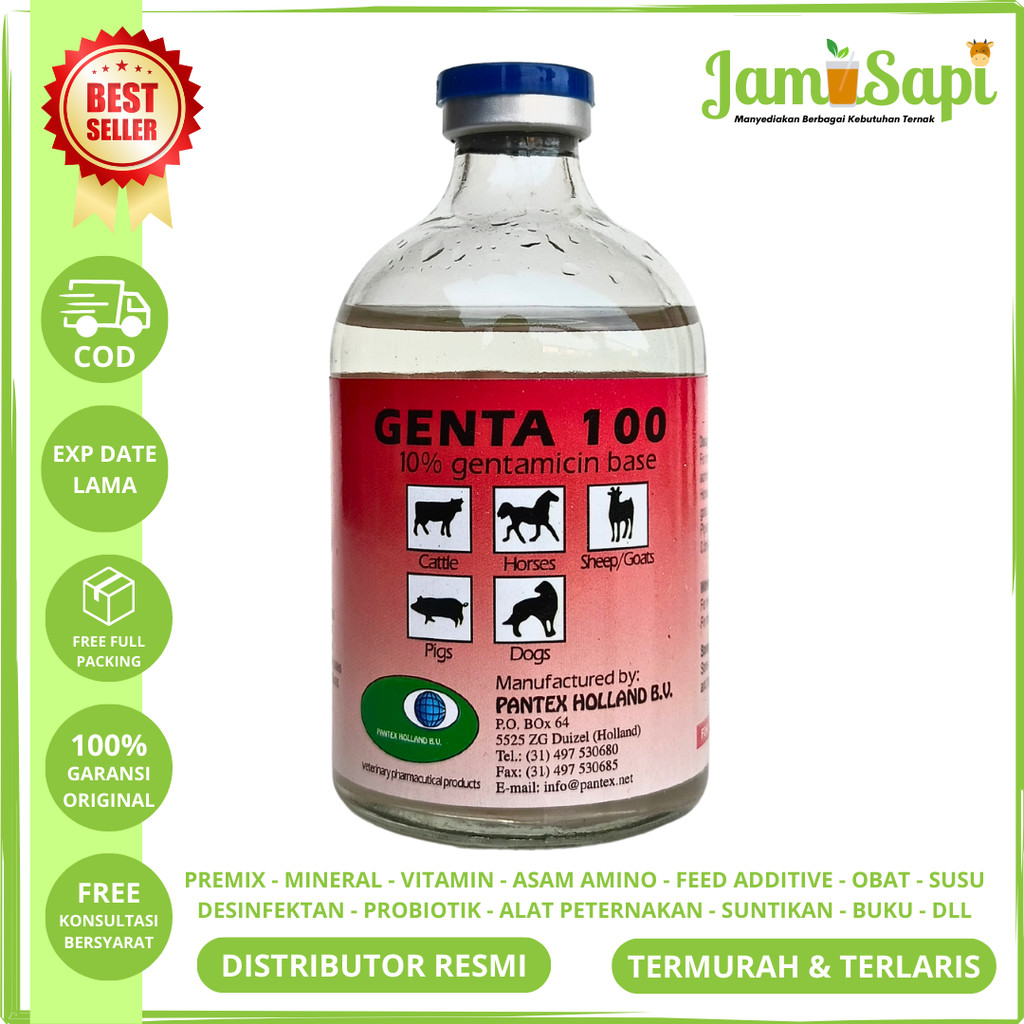 PANTEX GENTA (Gentamycin) 100 ml - Obat Pernafasan Pencernaan Pekencingan Hewan | Like SK Gentamycin