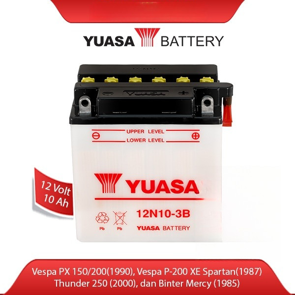 AKI MOTOR YUASA 12N103B 12N10 3B  12V 12 VOLT 10A 10AH 100% ORIGINAL ACCU AKI BASAH STRUM VESPA EXCE