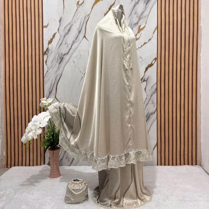 Mukena AYUNDA Bahan Armania Silky 2in1 RENDA Jumbo Mewah | By Riyan Mukena . - naira banana, Mukena 