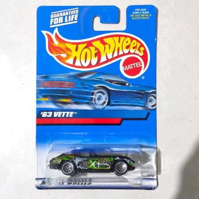 Mainan Hot Wheels 63 Vette Corvette Split Window biru 2000 Xtreme blue card