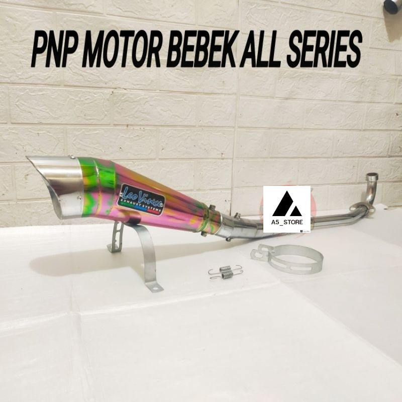 Knalpot Racing LEOVINCE RAINBOW Supra Supra x125 Revo Blade Karisma Vega Cripton C70 Win Grand legen