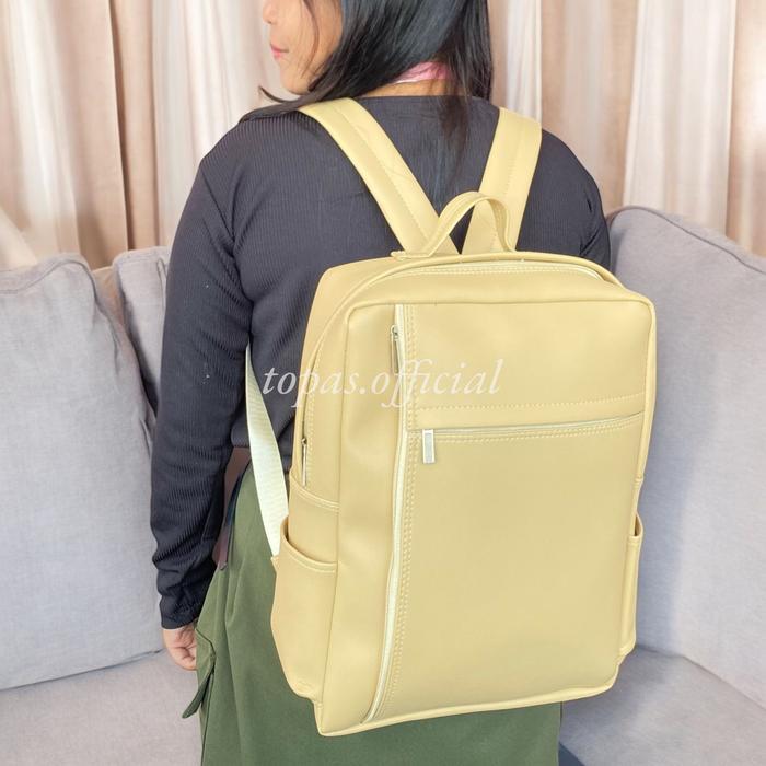 MS - Tas Ransel Kiyara Sebaguna / Backpack sintetis Kulit Tas Sekolah wanita - Hitam