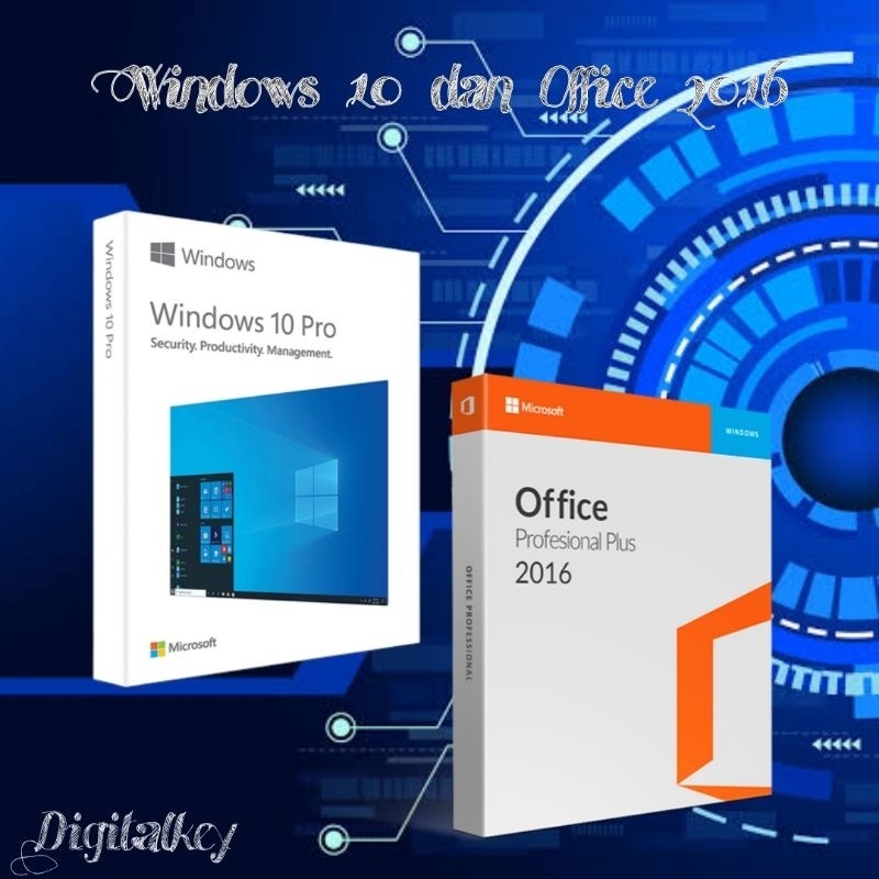 Windows 10 Pro dan Office 2016 Lisensi SN asli untuk 32/64 bit original Lifetime