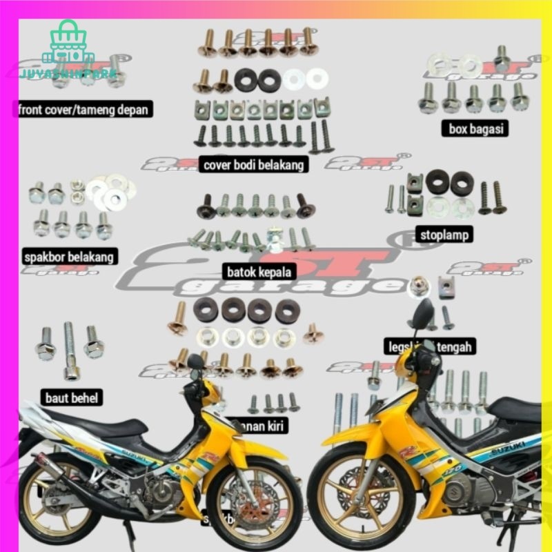 COD Baut Suzuki Satria Hiu Satria 2 Tak Full Set /Baut body satria 2 tak/ Baut Satria Hiu LSCM Satri