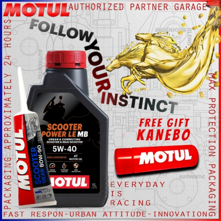 TERBARU OLI MOTUL PAKET PILIHAN HEMAT OLI MATIC MOTUL POWER LE 5W40 800ml / 1L dan SCOOTER GEAR 80W9