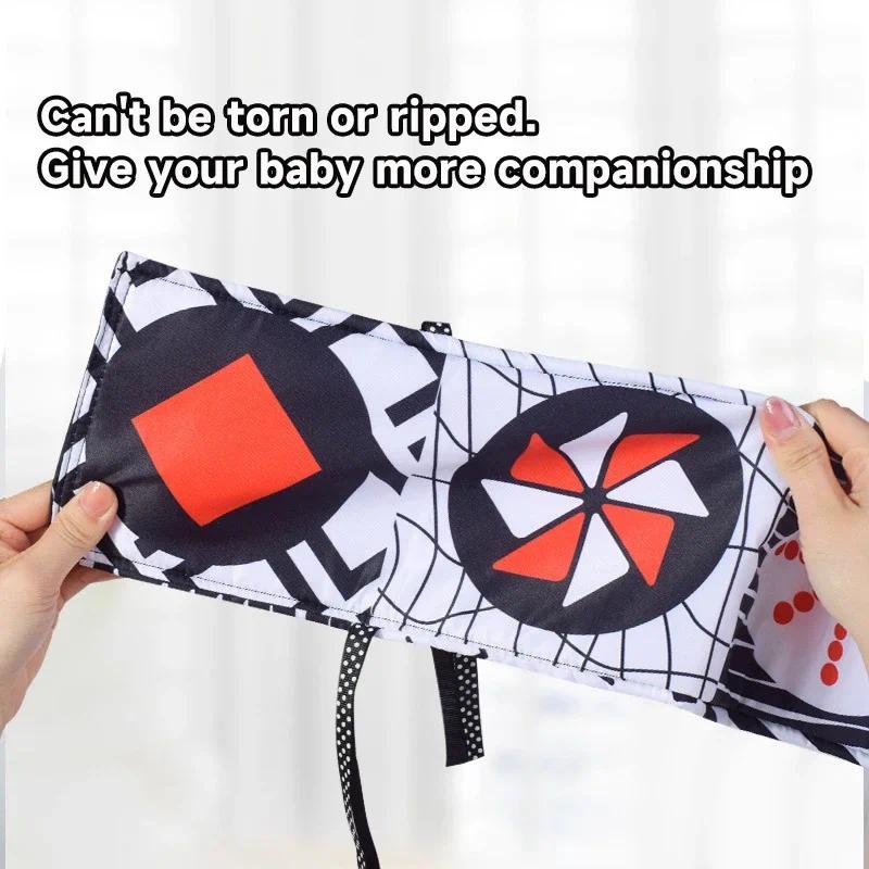 Montessori Baby Black White Colorful Animal Cloth Book Toys Baby Early Education Sensory Cloth Book 
