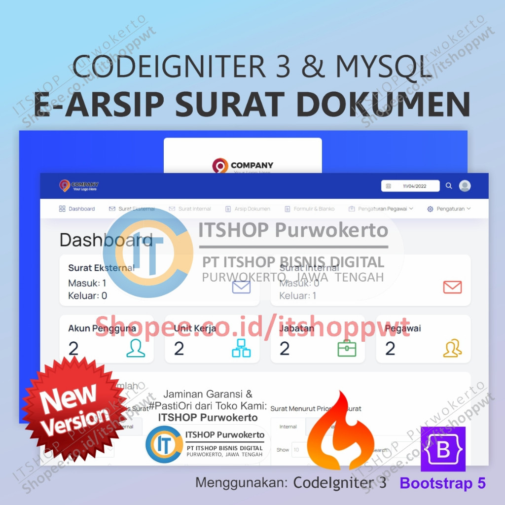 Source Code Aplikasi Web E-Arsip Surat Dokumen PDF Codeigniter 3 MySQL