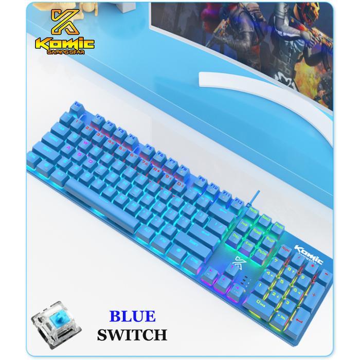 aurora bag shop Keyboard Gaming Mechanical KOMIC KG-MK288 -New LED - Blue