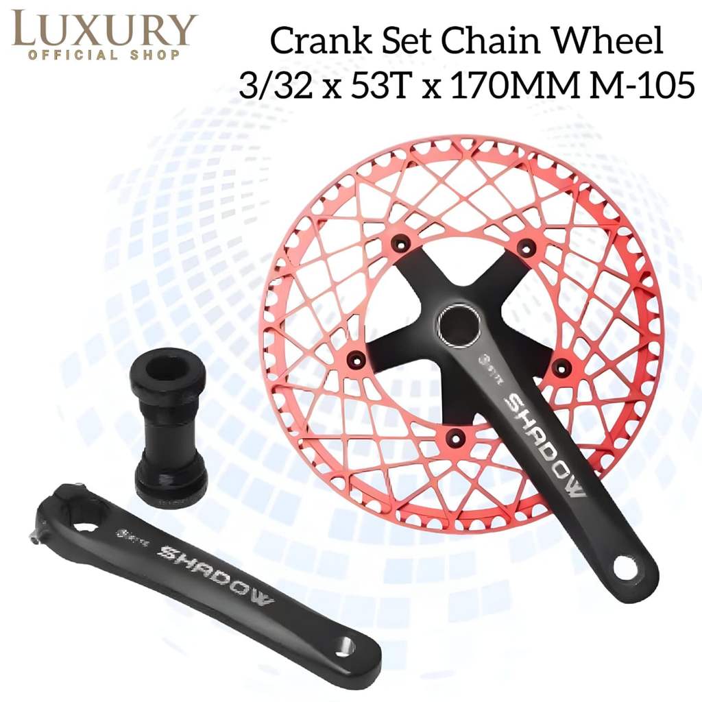 Crank Set Syte Shadow CHAIN WHEEL Spider Hollowtech 2 BB HT2 53T Red