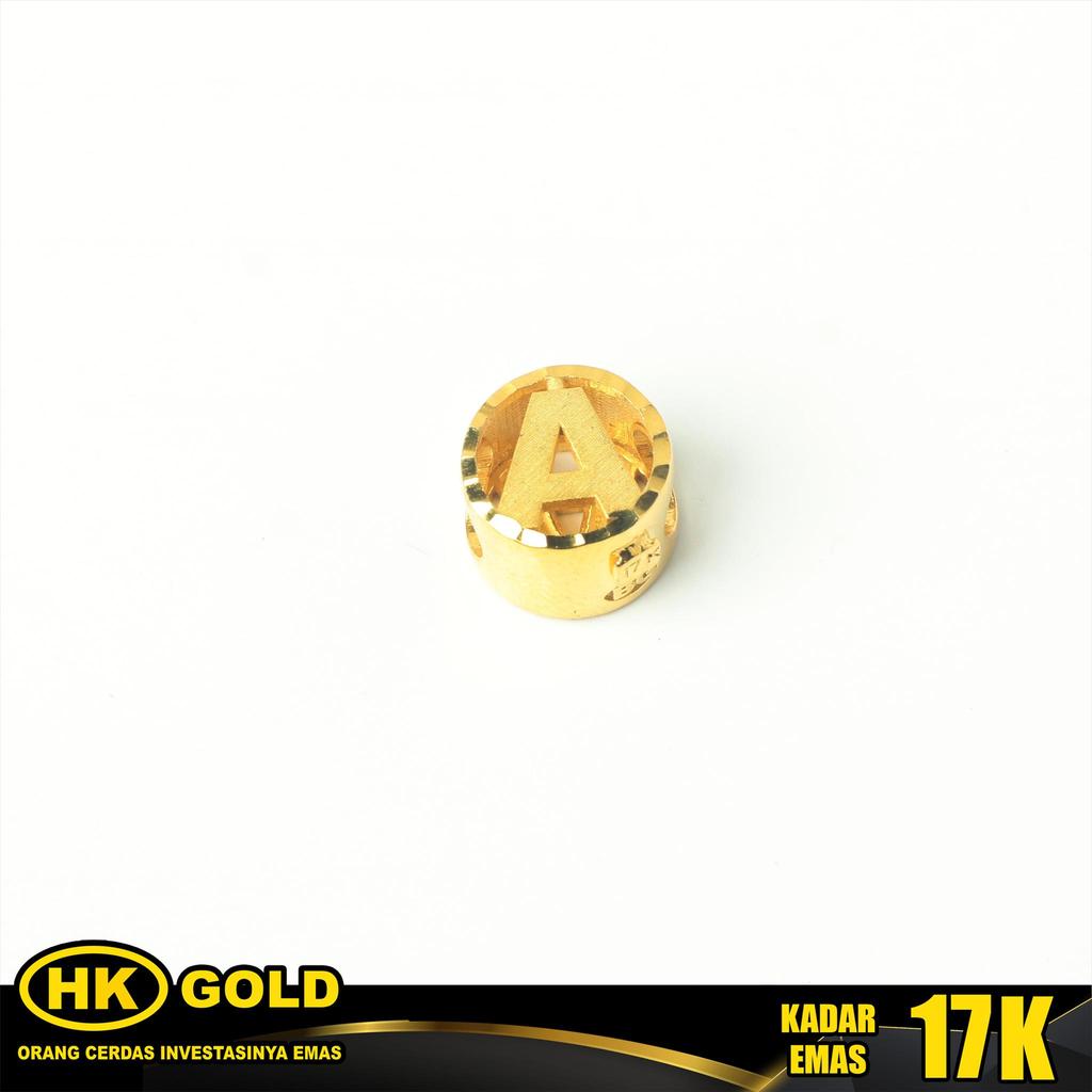 Liontin Emas 17K Huruf A HK GOLD