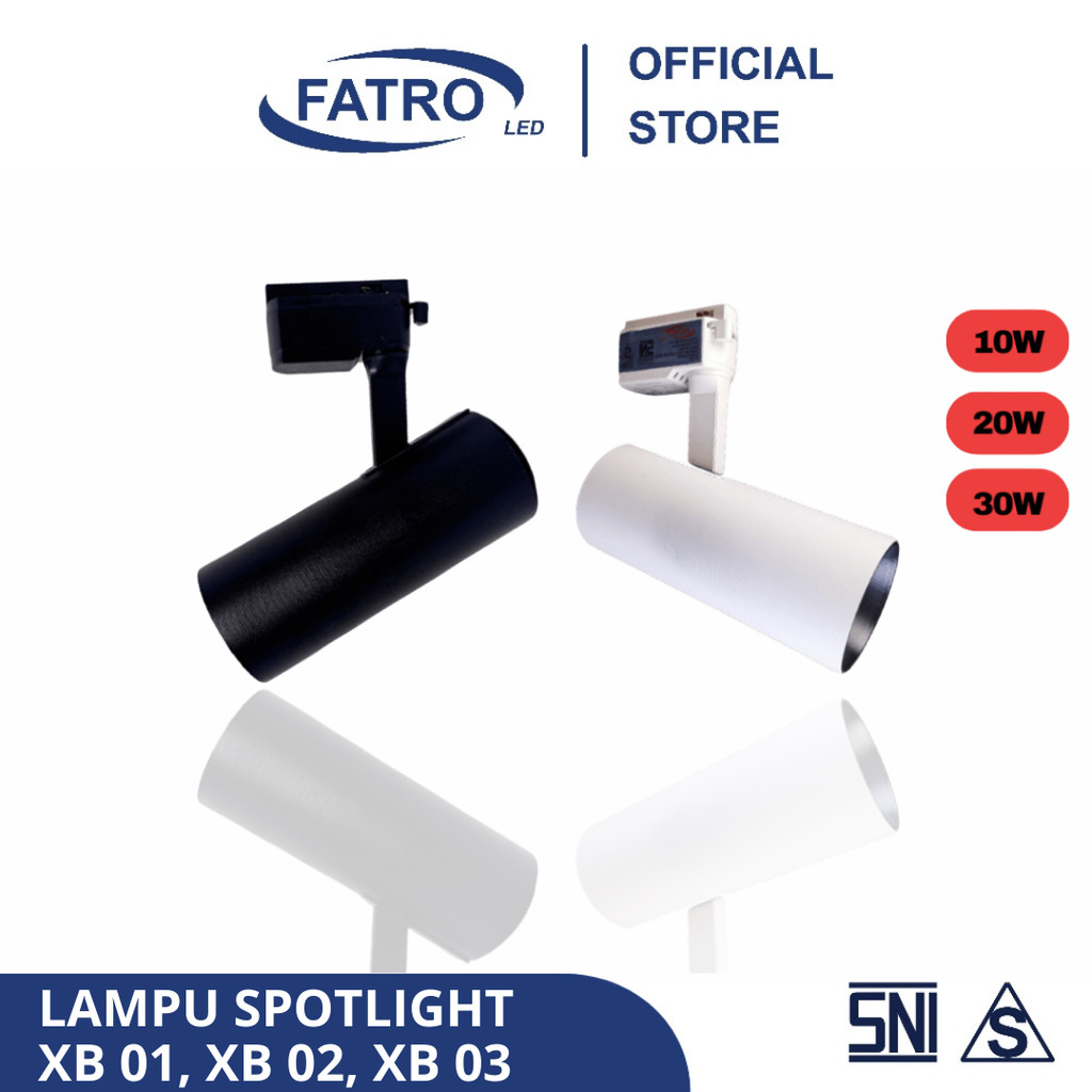 FATRO LAMPU LED REL TRACK LED SOROT LAMPU SOROT TRACKLIGHT REL SPOTLIGHT 20W / 30W