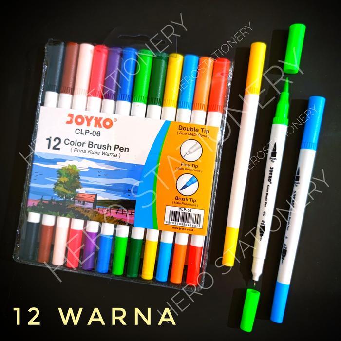 Pen gel kuas color brush pen joyko set 12 warna CLP-06 b