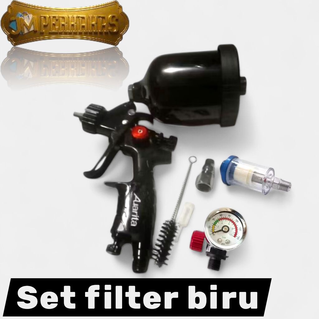 Spray Gun Auarita original HVLP Mini Lion 2 Light | Nozzle 0.8 / 1.0mm tabung Pelastik 250cc