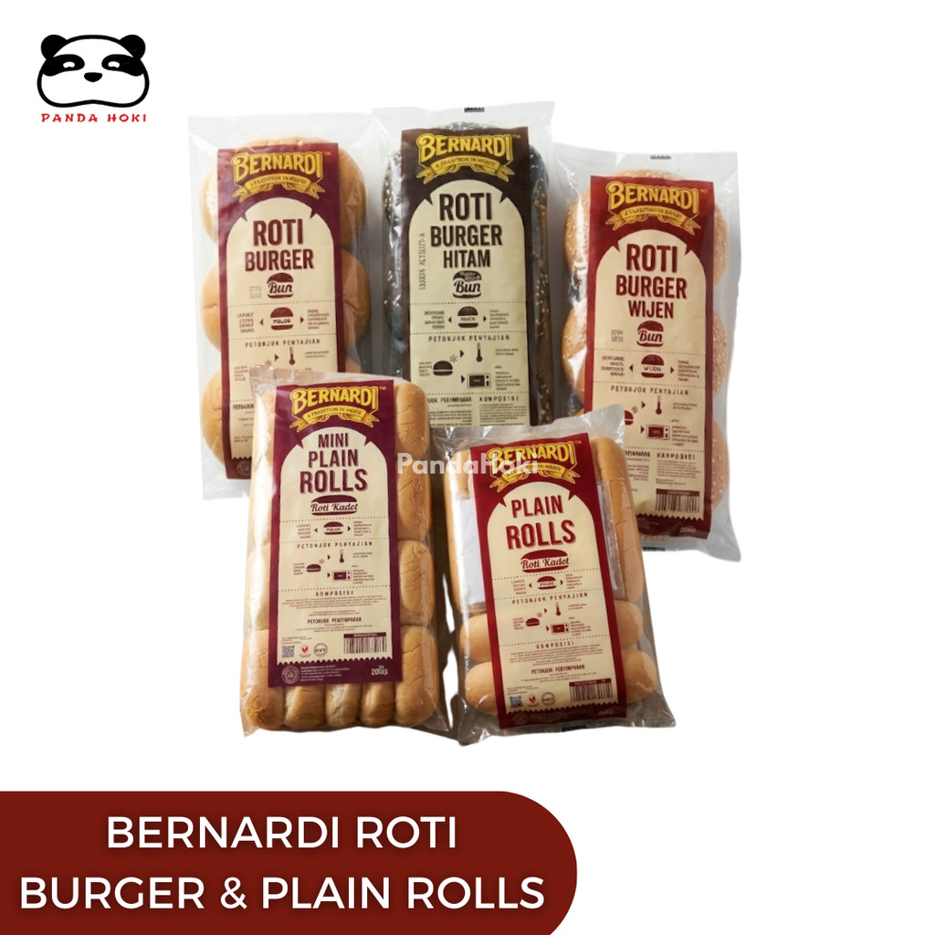Bernardi Roti Burger isi 6 | Plain Rolls | Burger Polos | Burger Wijen | Burger Hitam Wijen | Roti B