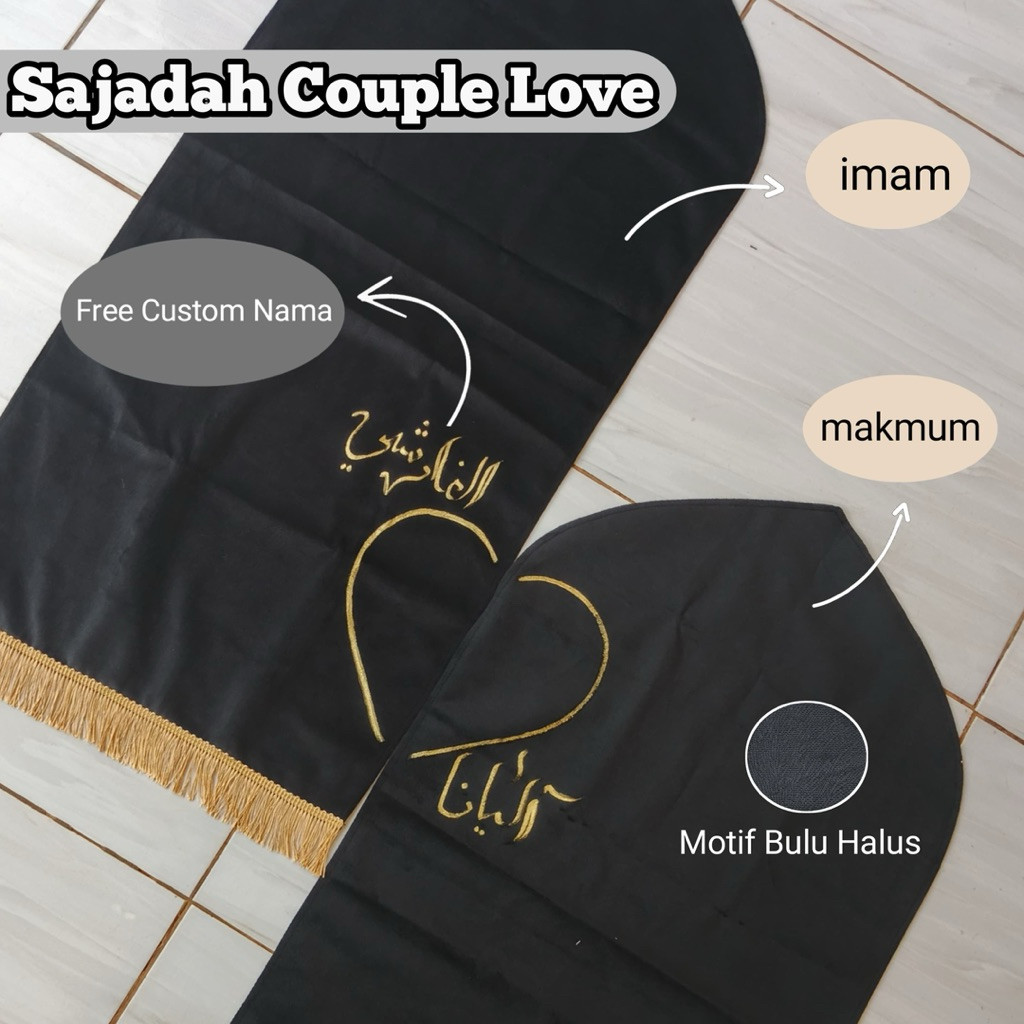 Hampers Sajadah Couple Love Custom Nama Ukir Arab / Latin PROMO