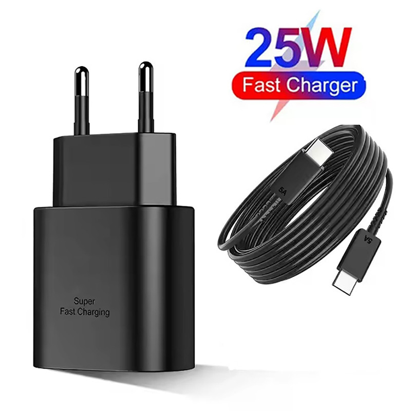 25W USB C PD Super Fast arger type c Wall Power Adapter USB C to Type C Fast arging Cable For Samsu 