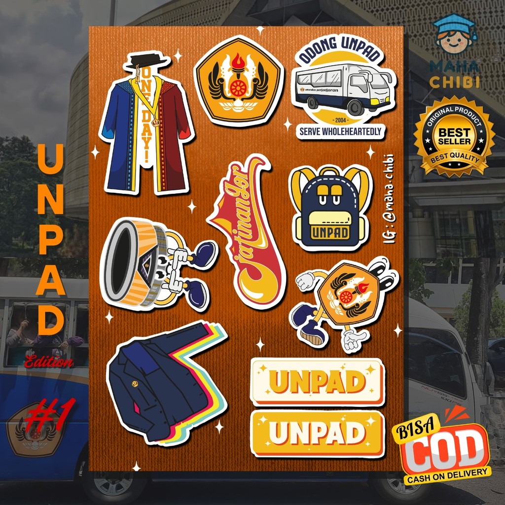 [PROMO] Sticker Unpad 10pcs Pack Murah Lucu – Sticker Kampus Universitas Padjadjaran