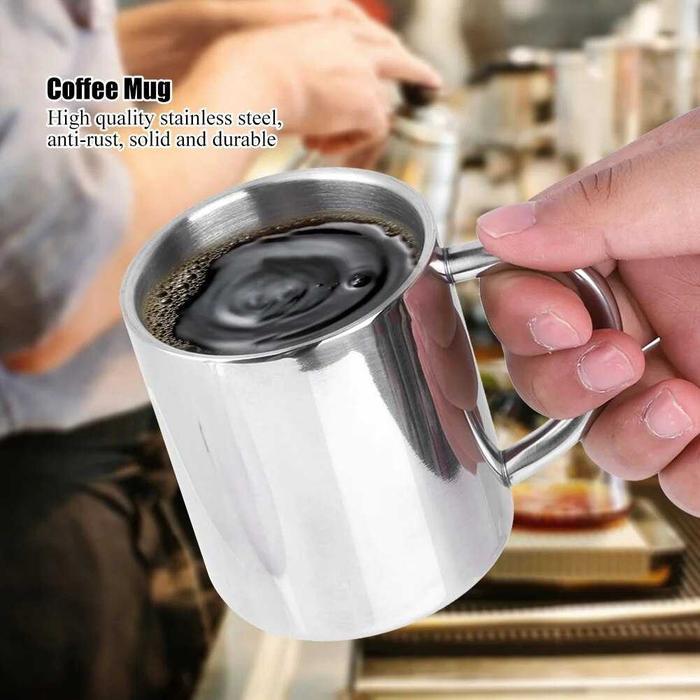 Mug Stainless Tebal / Cangkir Kopi Stainless Steel 283ml
