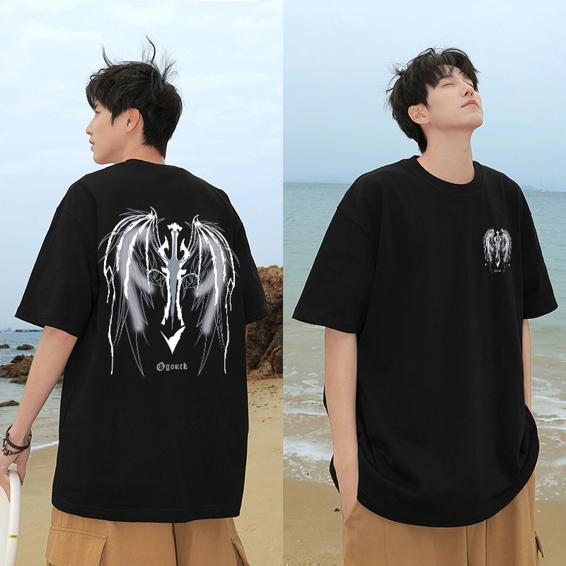 COD (Dikirim dalam 24 jam)MIEMIE.Tshirt Oversize Baju Kaos Pria Distro Original 100% Tebal Gaya Goti