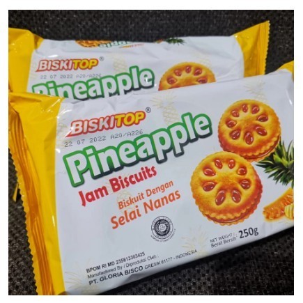 Paket Biskitop Pineapple Jam Biscuit 250gr x 3pcs / Biscuit Selai Nanas