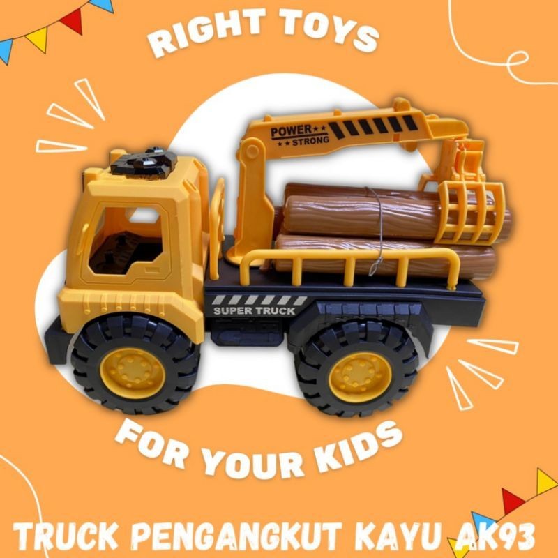 MAINAN MOBIL TRUCK LOGGING KAYU AK93 - MAINAN ANAK TRUCK MUAT KAYU - MOBIL TRUCK KAYU