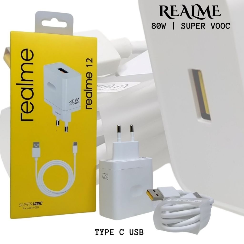 Realme / Travel Charger Cashan Max Premium 99% Realme 12 80W Fast Charging DART - TYPE C