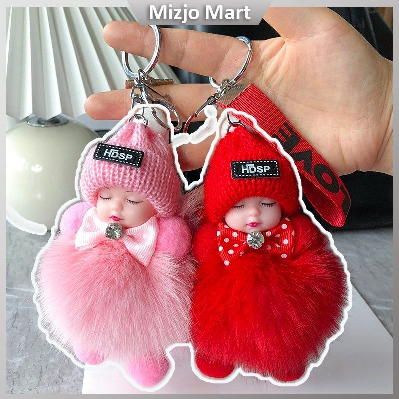 Gantungan Kunci Boneka Tidur Bulu Lucu - Aksesoris Tas & Gantungan Kunci Karakter Imut