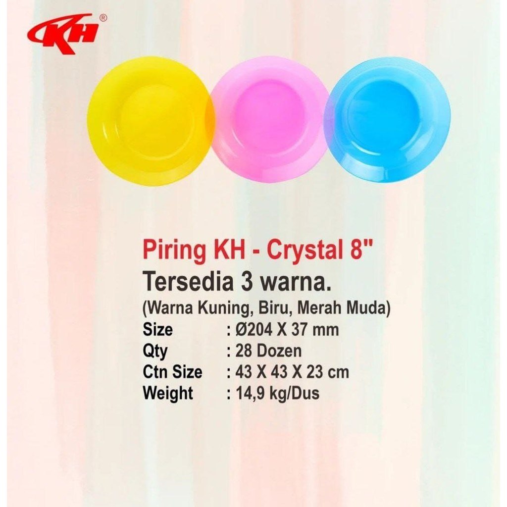 Piring Plastik Murah KH / Set Piring Plastik KH Crystal