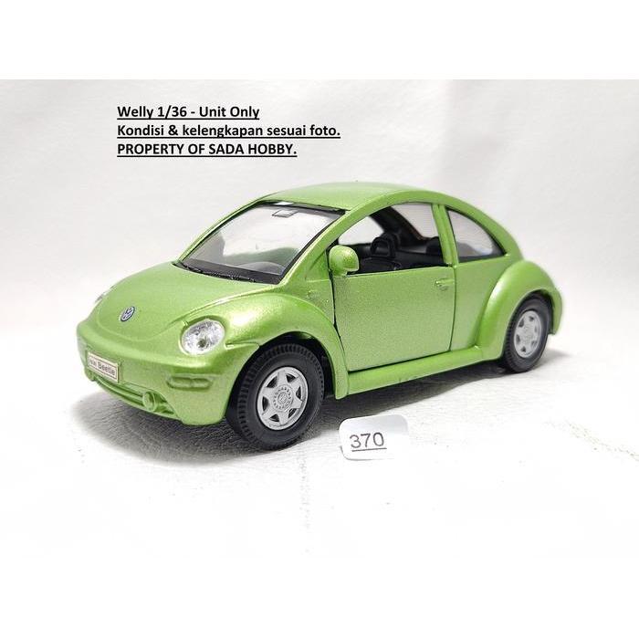 Skala 1/36 Volkswagen New Beetle Hijau Welly Diecast Miniatur
