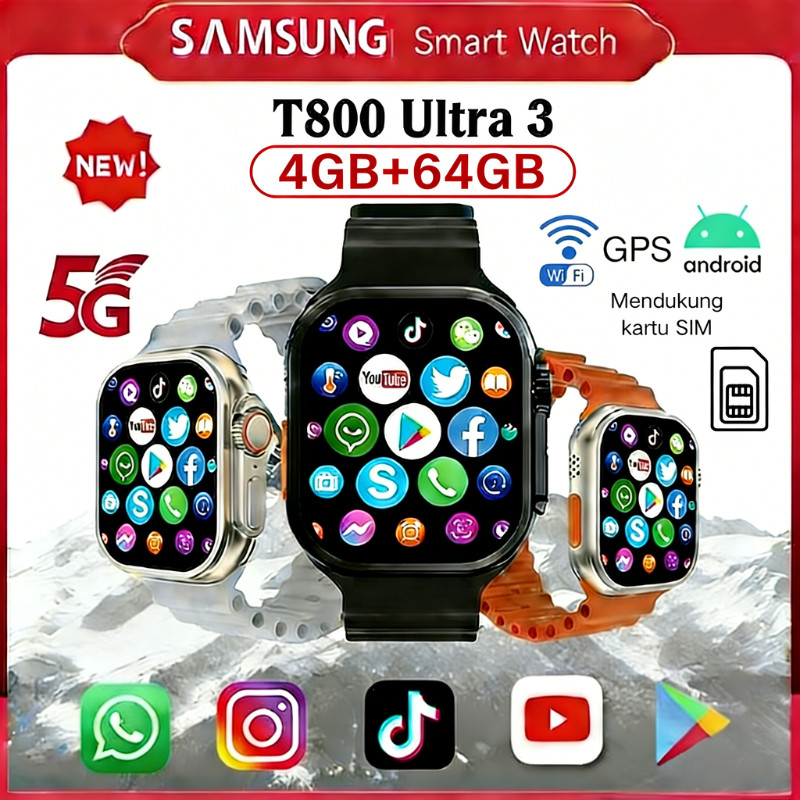 (ronda26) Samsung Smartwatch S9Ultra/S8Ultra Pro Sim Card Support 4G/5G  360° Rotational Camera Supp