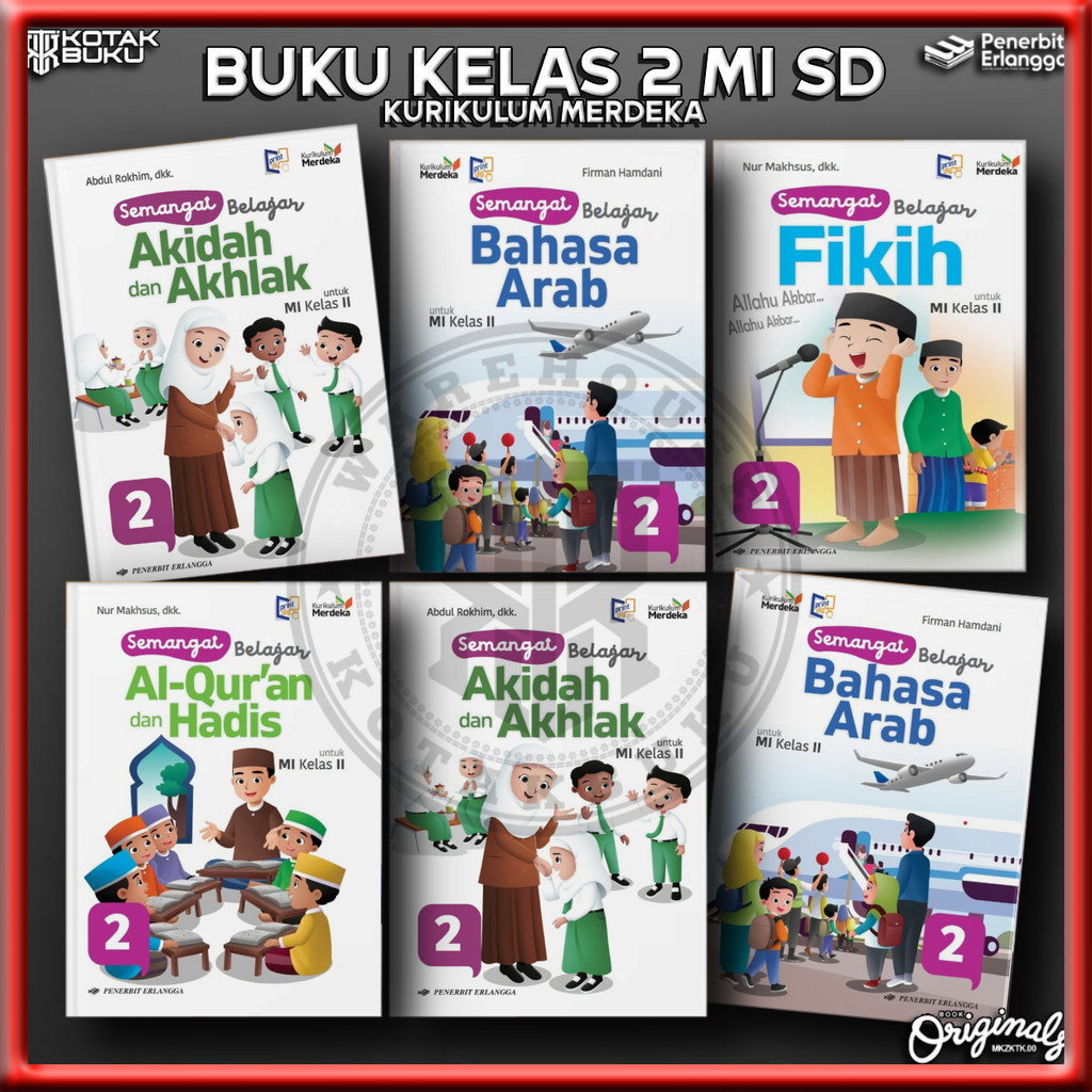 [ Erlangga ] Buku Kelas 2 MI SD / Madrasah Ibtidaiyah / Kurikulum Merdeka