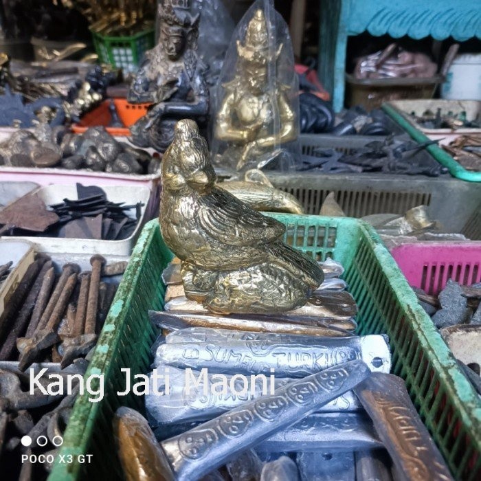 pusaka kuningan burung love bird full kuningan Asli Paling Mewah DS4333