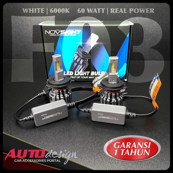 LAMPU LED MOBIL NOVSIGHT F03 6000K H4 H1 H3 H7 H8 H11 H16 HB3 HB4 HIR2 - 6000K PUTIH, H4 HI/LO