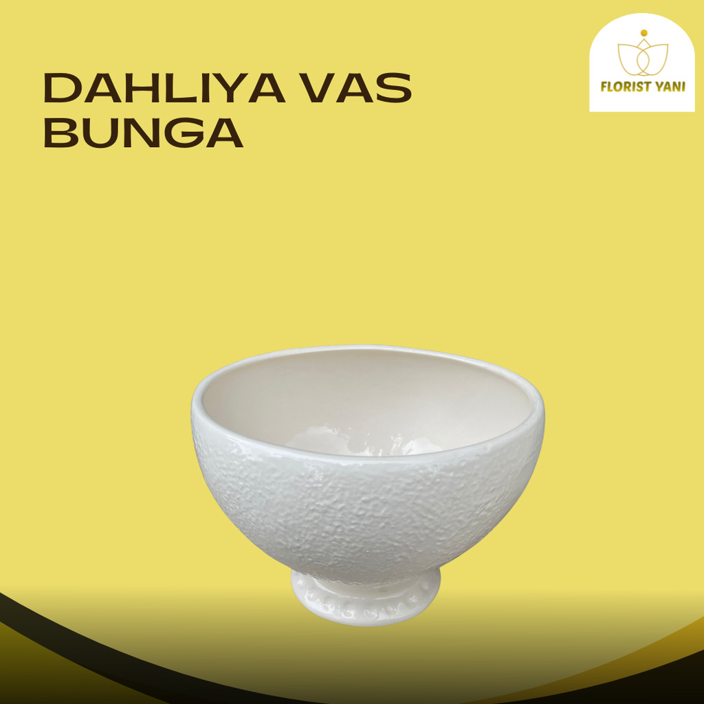 DAHLIYA VASE AESTETIK BEJANA KERAMIK WARNA PUTIH