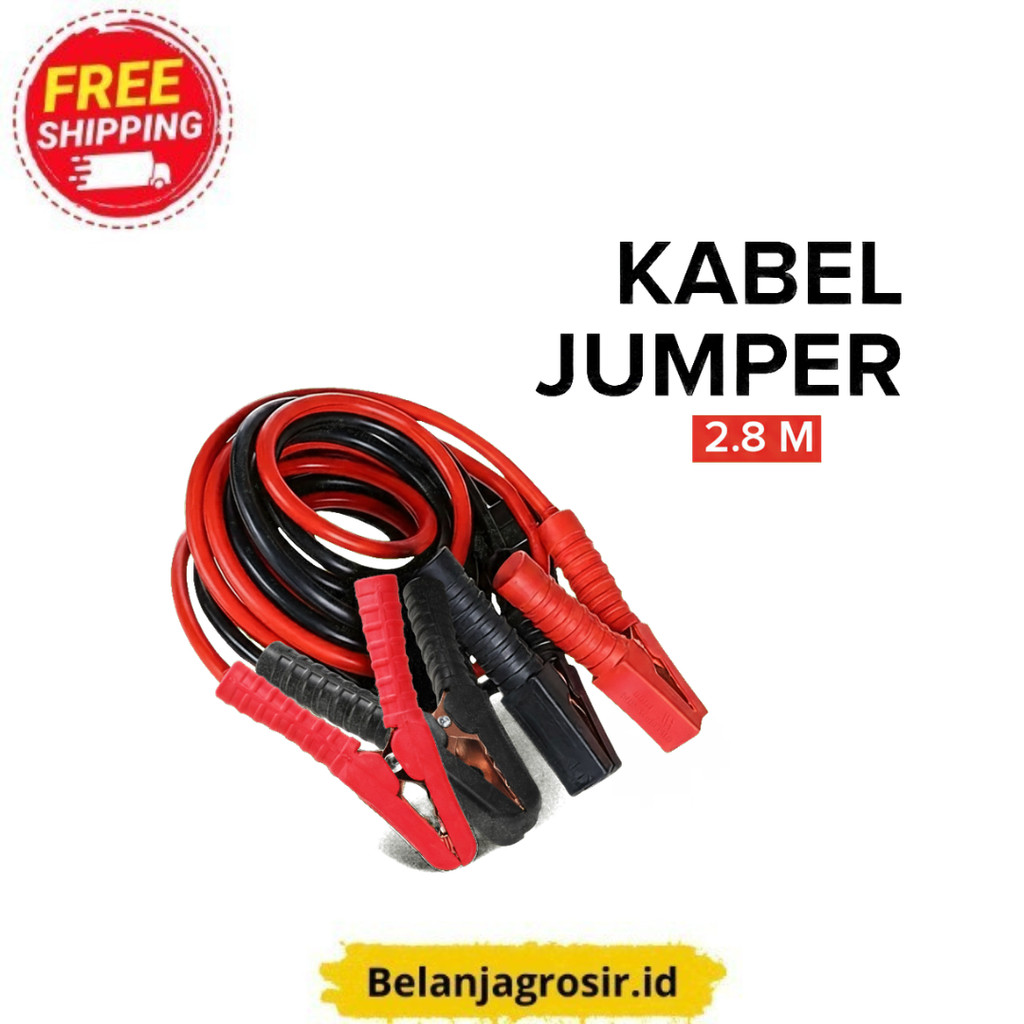 Jumper Aki 2.8 Meter Kabel Tembaga 2mm Jepitan Aki Besar & Kuat
