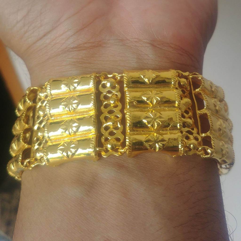 Gelang Mata Lebar Lapis Emas Mewah