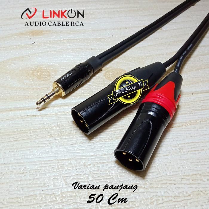PROMO New kabel Audio mixer ke Hp ke equalizer ke crossover ke power jack 3,5mm to 2 xlr male - 50 c