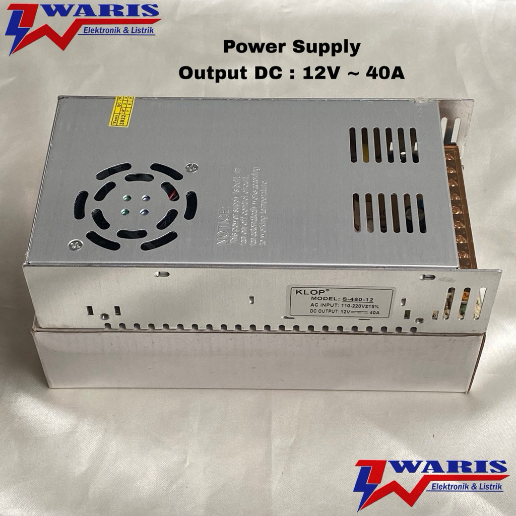 Power Supply Power Switching DC 12V 40A Full Murni KLOP