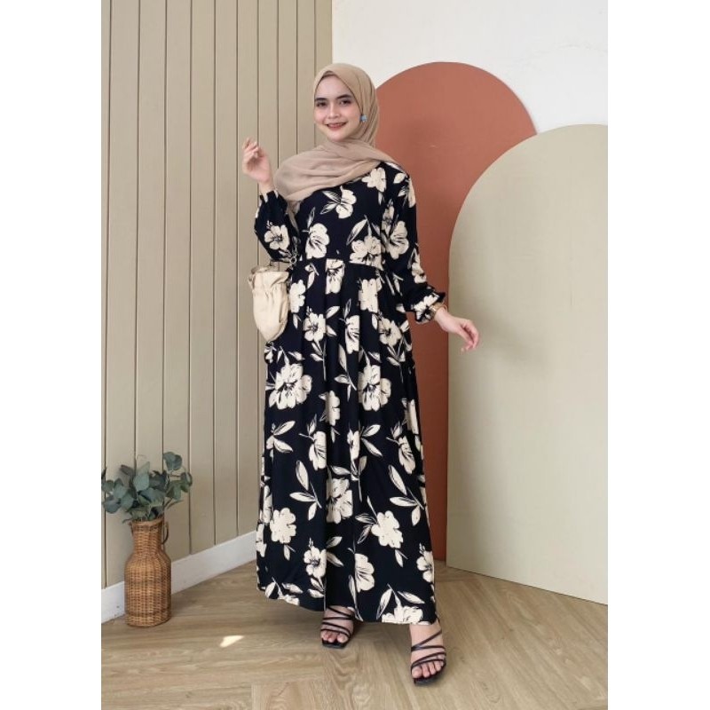 Gamis Milea ori hd.id hd id dailywear dress panjang rayon/ pakaian wanita lainnya