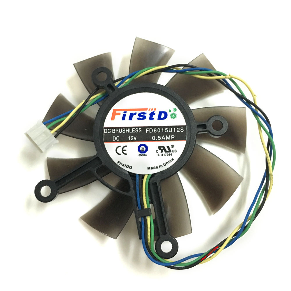 FD8015U12S 0.5A GPU Cooler 75mm Fan For ASUS EAH5830/8600/9800 GTS 450/460 HD7850 GTX750 GTX750ti Vi