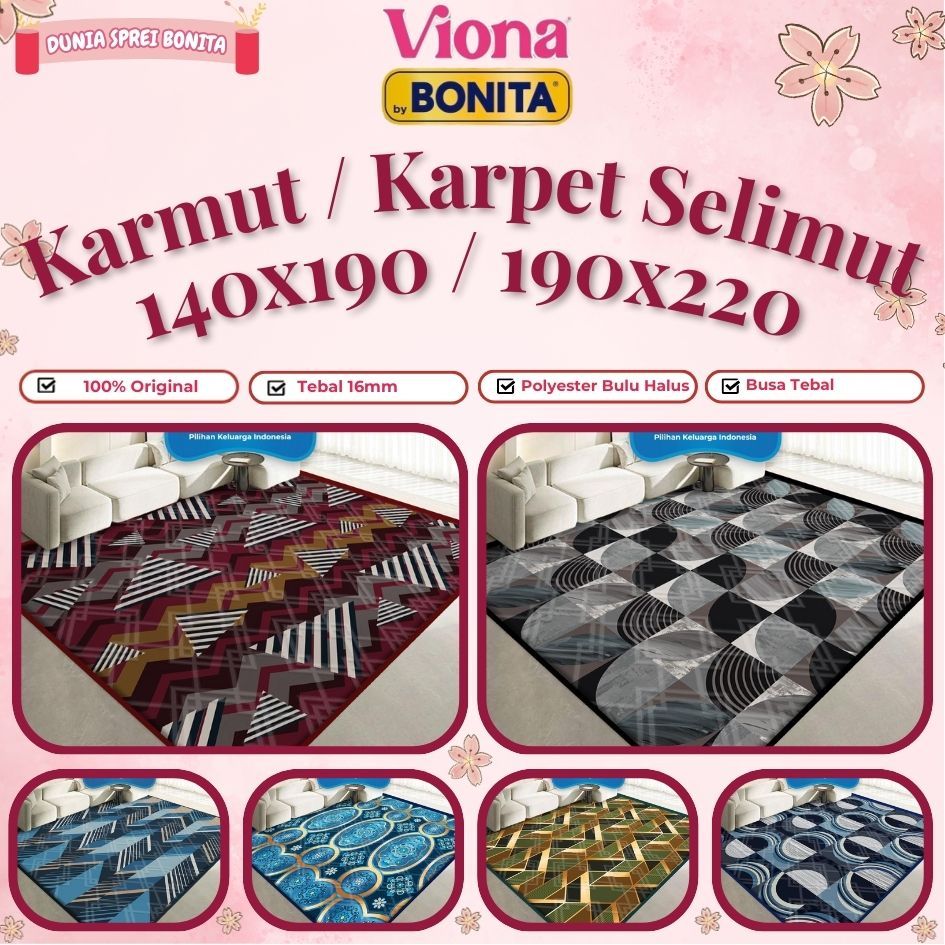 Viona by Bonita - Karpet Selimut / Karmut (140x190 / 190x220) Karpet Malaysia ORIGINAL [TERMURAH TER
